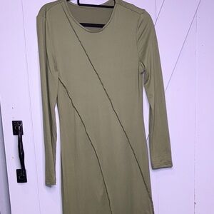 Olive Green Long Sleeve Dress